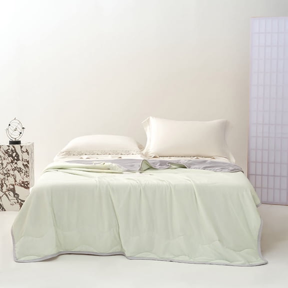 Summer Cooling Quilt Light Weight Breathable Air Conditioning Blanket Reversible Soft Bed Cover Bedroom Dorm Apartment Guest Room Home Sleeping Quilt Bedding Bedroom Dorm Apartment Guest Room Sleep