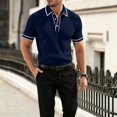 thumbnail image 2 of FOPSUFGWFO Mens Short Sleeve T-Shirt Knit Summer Fall Golf Polo Shirts Classic Fit Breathable Soft Tops for Sport Business XL, 2 of 6