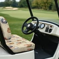 thumbnail image 4 of POLERO Front and Back Seat Cover Universal Fit for Club Car Precedent Golf Cart Farmhouse Rooster Print Breathable Golf Cart Bench Seat Covers for Women Men Washable, 4 of 8