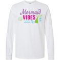 thumbnail image 3 of Inktastic Mermaid Vibes with Tail and Seashell Long Sleeve T-Shirt, 3 of 5