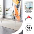 thumbnail image 5 of 47" Dining Table for 4-6, Rectangular Glass Dining Table, Writing Table Desk, Kitchen Table with Transparent Tempered Glass Tabletop and Silver Metal Legs for Kitchens, Restaurants and Living Rooms, B, 5 of 9