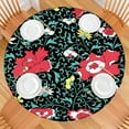 thumbnail image 2 of Round Picnic Table Cloth 100% Waterproof & Oil Proof, Elastic Fitted Table Cover for 45"-52" Round Tables, for Dining, Camping, Outdoor, 2 of 7