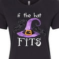 thumbnail image 4 of Inktastic If the Hat Fits Halloween Witch Hat and Bats Women's T-Shirt, 4 of 5
