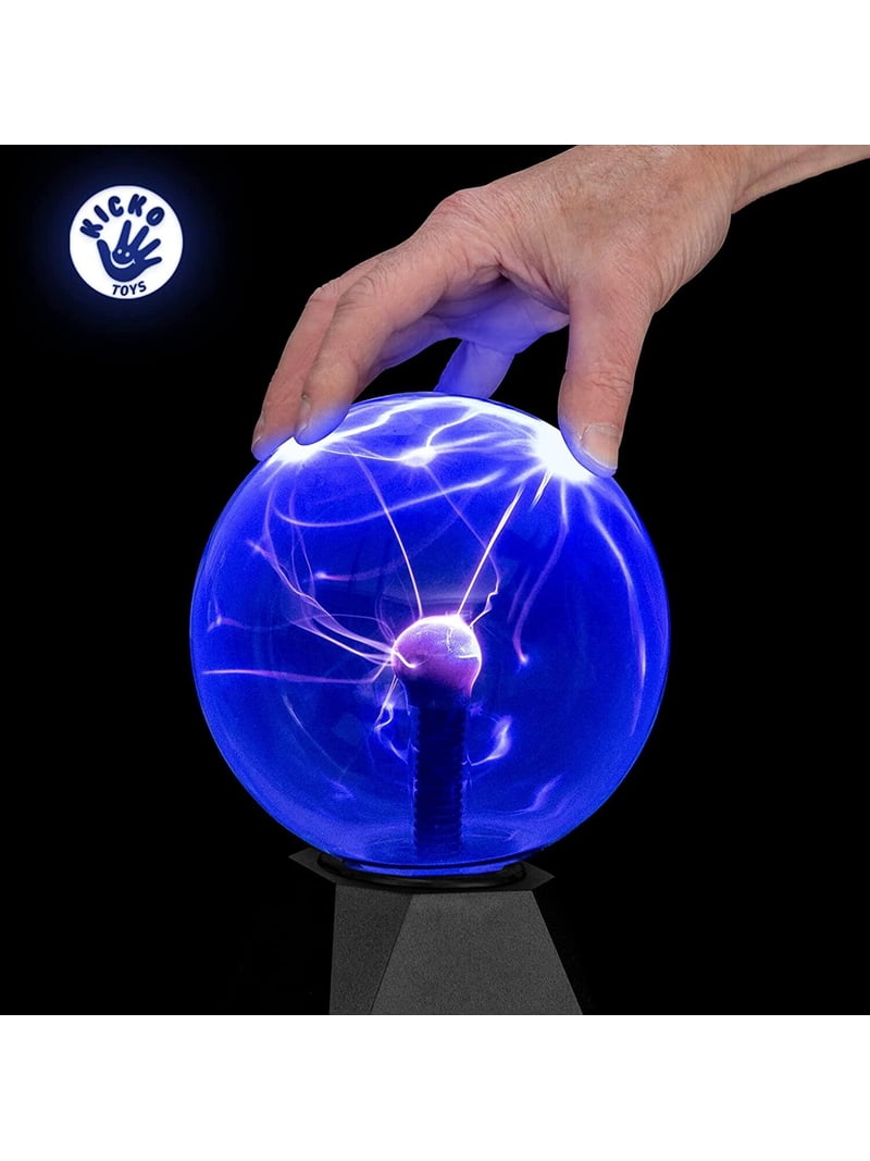 Kicko Blue Plasma Ball 7 Inch Nebula Lightning Light with Touch