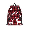 thumbnail image 3 of Balery Christmas Buffalo Plaid Vintage Canvas Backpack for Men and Women - Large Capacity, Durable Travel Laptop Bag for School, Work, Hiking, and Outdoor Activities, 3 of 7