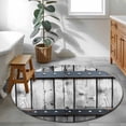 thumbnail image 4 of 3.3ft Round Rug, Grey Wood Grain Non-Skid Rubber Backing Large Area Rugs - Living Room Bedroom Home Office, Country Vintage Barn Door Rustic Lodge Indoor Floor Mat Carpets Washable Rug, 4 of 9