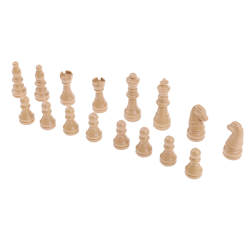 16pack Replacement Plastic International Chess Pieces Set Gift Beige 