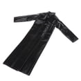 thumbnail image 3 of 1/6 Scale Faux Leather Long Black Trench Coat for 12 inch Male Figure, 3 of 8