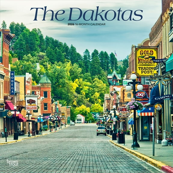 North & South Dakota Places | 2026 12x24" (Hanging) Wall Calendar | Plastic-Free