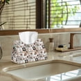 thumbnail image 5 of COEQINE PU Leather Paper Tissue Holder Rectangular Table Dryer Sheet Dispenser Tissue Container 7.95"X4.92"X4.52" for Vanity Countertop Nightstand Office Desk, Love Coffee Vintage, 2 PCS, 5 of 7