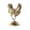 Bronze Patina Abstract Rooster Animals 9" x 17" x 17", variant on DecMode 16" Patina Parrot Garden Sculpture with Branch Stand