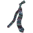 thumbnail image 1 of Celebrate Shop Men’s Fair Isle Pattern And Reindeer Christmas Neck Tie, Blue/Red, 1 of 1