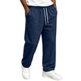 thumbnail image 2 of Baggy Sweatpants Men Casual Straight Leg Big and Tall Plus Size Pants Gym Workout Pants With Drawstring Fashion Clothing Navy S, 2 of 6