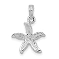thumbnail image 4 of FJC Finejewelers 925 Sterling Silver Rhodium Plated Polished/Textured Small Starfish Charm 20 x 13 mm, 4 of 6