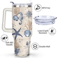 thumbnail image 3 of 40oz Cute Colorful Starfish Stainless Steel Flip Straw Tumbler Spill Proof Travel Cup Double Wall Vacuum Insulated Coffee Mug with Top Handle, 3 of 6