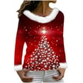 thumbnail image 6 of Craaazy Women's Fashionable Christmas Printed Casual Long Sleeved Round Neck Winter Warm Pullover Tops Gifts, 6 of 6