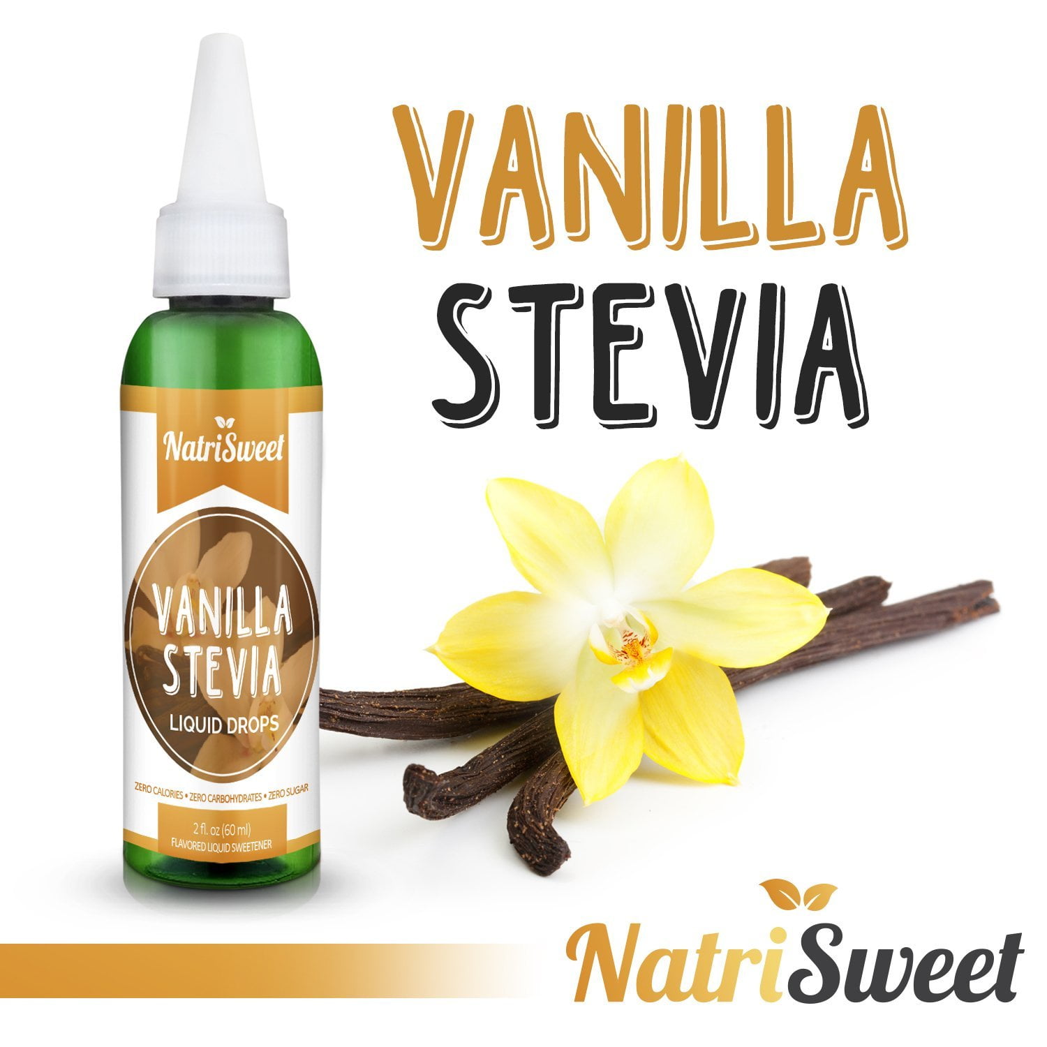 NatriSweet Vanilla Stevia Liquid Drops (2 fl oz / 60 Milliliter), Zero