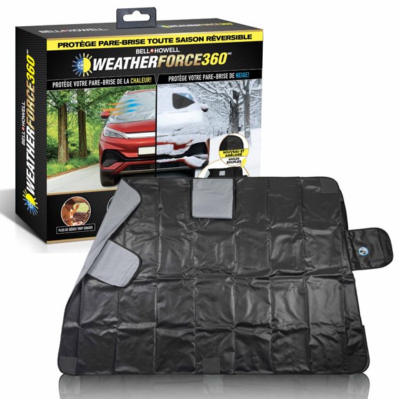Bell + Howell Weather Force 360 Black Reversible Anti-Theft Automotive Windshield Shade 10ft x 6ft All-Weather Guard