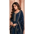 thumbnail image 3 of Event Wear Designer Salwar Kameez Dress Indian Pakistani Trouser Pant Suits ( Teal Blue, 4XL - 50 ), 3 of 4