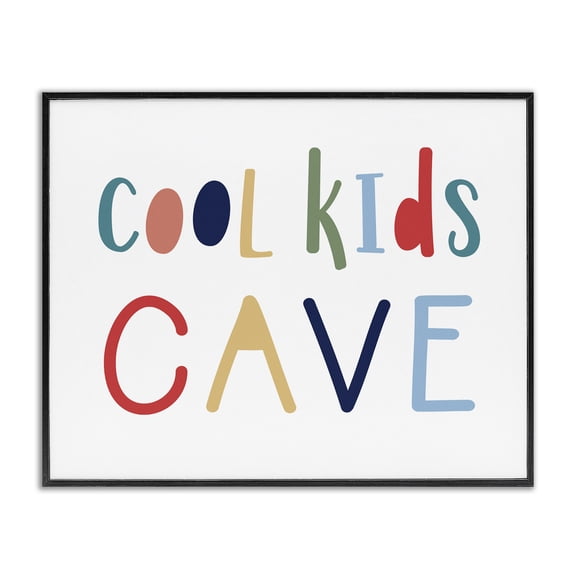 Stupell Industries Modern Cool Kids Cave Sign Playful Children's Typography Black Framed Giclee Art, 14 x 11, by Natalie Carpentieri