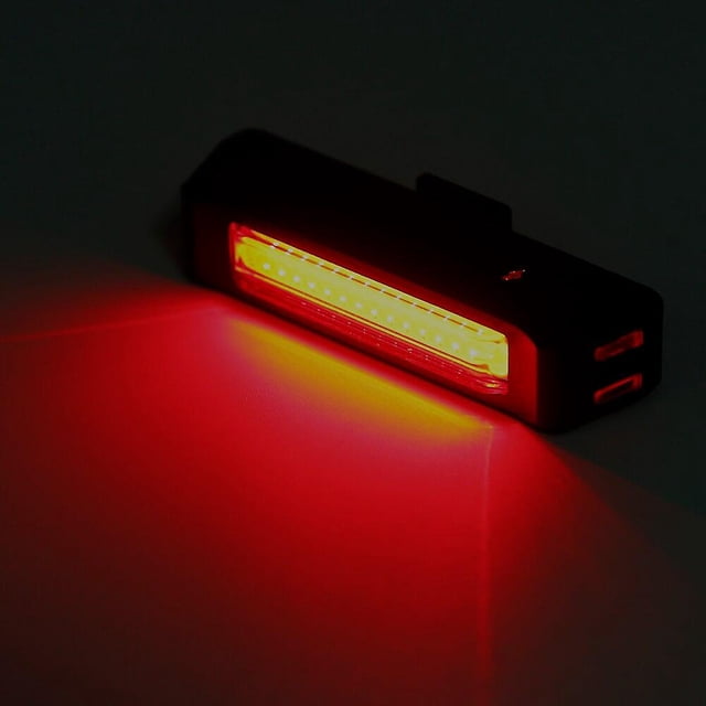 Red COB LED Cycling Front Rear Warning Tail Light 6Modes USB Rechargeable Female