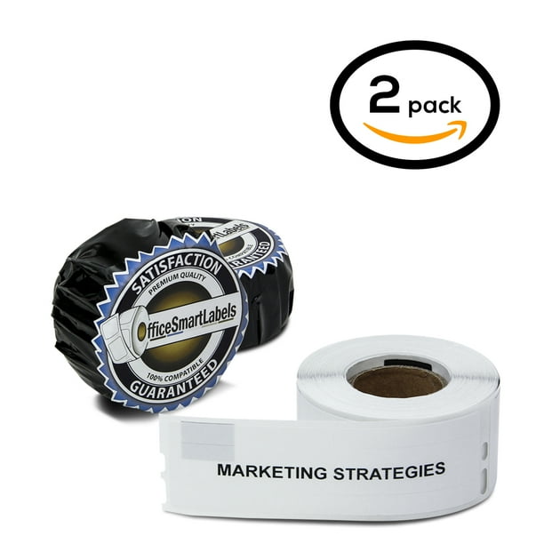2 Rolls of Dymo 30327 Compatible White (1up) File Folder Labels for
