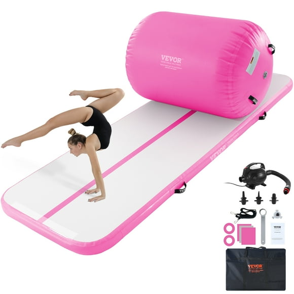 VEVOR Gymnastics Air Mat, 2 PCS Tumbling Mat, Tumble Track with Electric Pump, Air Roller Barrel Gymnastics Equipment