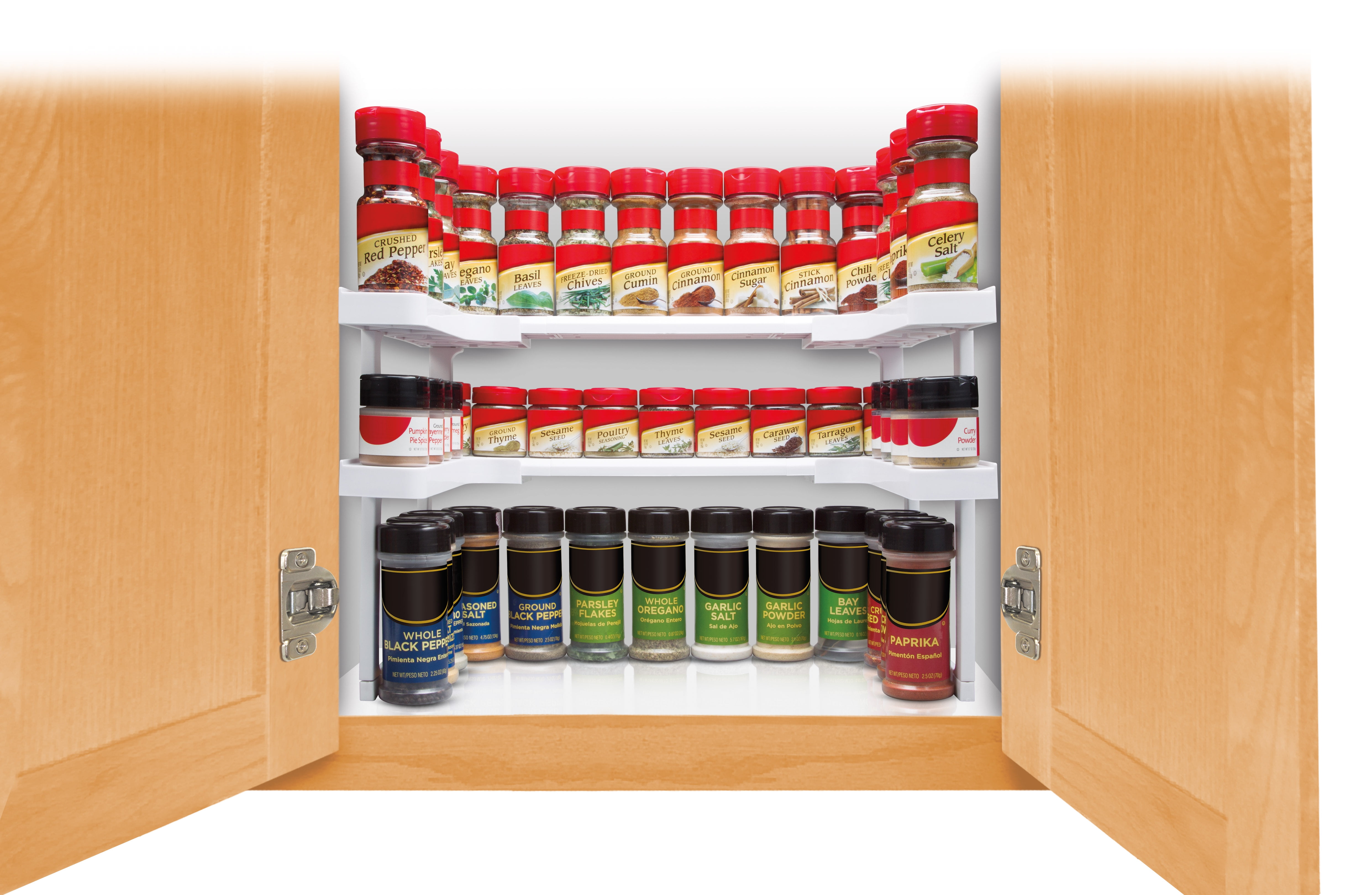 As Seen on TV 2-Pack Spicy Shelf Stackable Cabinet Organizers, White