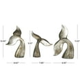 thumbnail image 3 of 12, 9, 11"H Silver Polystone Whale Sculpture with Various Sized Tails and Copper Distressing, by DecMode (3 Count), 3 of 8