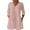 Pink, variant on Summer Fashion Plus Size 3/4 Sleeve Tops for Women Solid Cotton And Linen Casual V-Neck