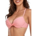 thumbnail image 2 of RELLECIGA Women's Push Up Bikini Top Twist Front Underwire Bathing Suit, 2 of 6