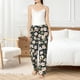 thumbnail image 4 of Balery Flowers Pantalones de pijama para mujer, pijamas ultraligeros, pantalones de estar por casa-Small, 4 of 6