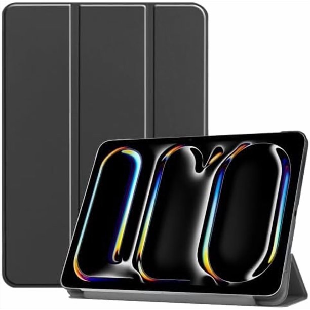 Funda Protectora de Cuero PU para iPad Pro 11" M4 2024 (5ª Gen) con Soporte Magnético, Negro