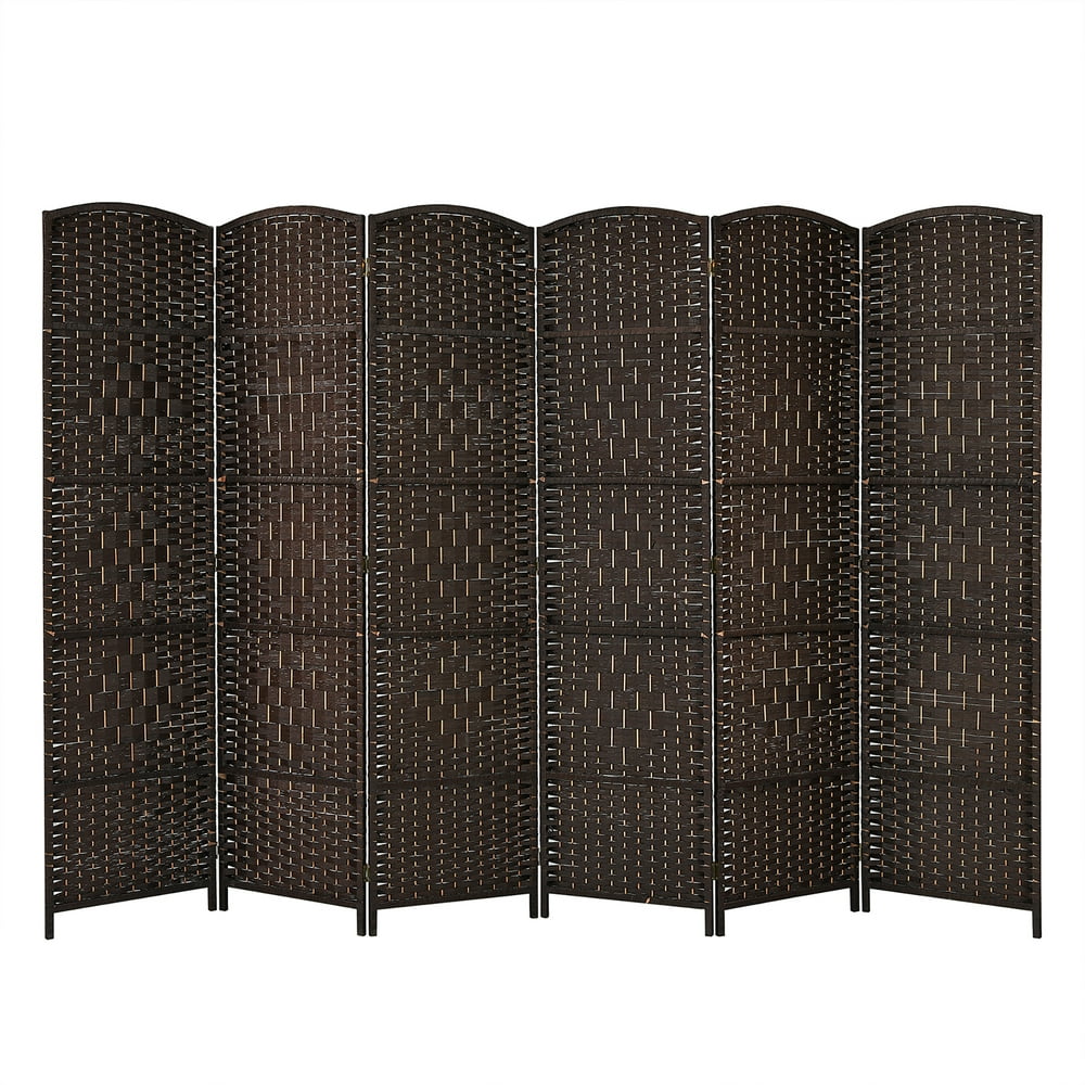 Costway 6Panel Room Divider 6.5Ft Weave Fiber Folding Privacy Screen