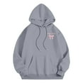 thumbnail image 6 of MuXi Women's Casual Hoodie Autumn Winter Warm Soft Pullover Bow Print Hooded Sweatshirt Cozy Loungewear Fashion Top (Light Gray,XL), 6 of 6