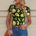 thumbnail image 6 of Fotbe Avocado Toast Women's Crew Neck Short Sleeves Bodysuit Tops Round Neck Slim Sleeveless Soft Comfortable Basic-Small, 6 of 7