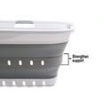 thumbnail image 4 of SAMMART Cesta plegable de plástico para la colada de 42 L (11 galones) – Contenedor/organizador de almacenamiento plegable – Cesta/cesta para ahorrar espacio (1, blanco/gris), 4 of 5