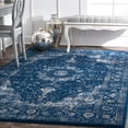 thumbnail image 1 of nuLOOM Paisley Verona Vintage Persian Area Rug, 8' Square, Dark Blue, 1 of 2