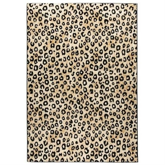 2 ft. 7 in. x 3 ft. 11 in. Dulcet Leopard Area Rug - Black