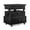 Black, variant on GZXS Flip-Top Storage End Table with Built-in Power Station & 2 Drawers, Height-Adjustable MDF Rolling Table with Brake Casters, High Gloss Black Finish Work/Dining Sofa Table, Easy Assembly
