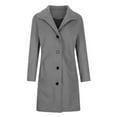 thumbnail image 6 of Mens Trench Coat Pea Coats Single Breasted Stand Collar Casual Coat Winter Notched Collar Wool Blend Long Winter Coats with Pockets, 6 of 7