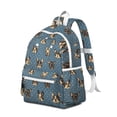 thumbnail image 2 of French Bulldogs Blue Backpack for School,Cute School Bag,Schoolbag with Adjustable Shoulder Straps & Padded Back,13.4"x11"x4.7", 2 of 6