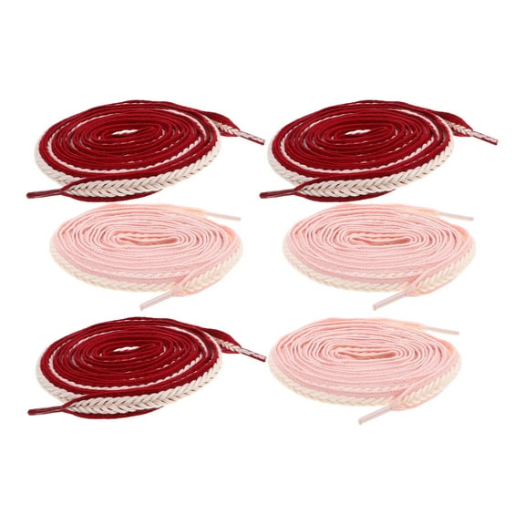 WHAMVOX 6 Pairs Flat Braided Shoe Laces Sneakers Wide Shoelaces Athletic Shoelaces Cute Replacement Shoestrings For Sneakers Athletic Running Shoes Boot 120cm