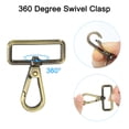 thumbnail image 4 of Uxcell 15Pack Swivel Clasps, 1.25" D Ring Lobster Clasp Claw Push Gate Snap Hook, Brass, 4 of 6