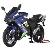 HHH Fully Assembled and Tested Upgraded Titan 250 EFI Motorcycle Scooter for Adults 250cc Bike Manual 6 Speed 17 inch Wheels ( Blue )