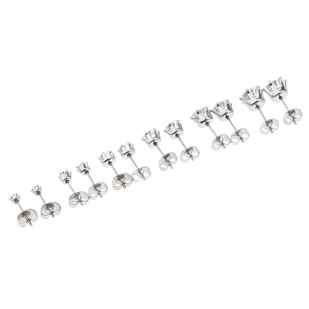 6 Pares Pendientes Aretes De Cristal Zircon de material acero Inoxidable Para Mujer Hombre