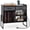 Black, variant on Costway Large Record Player Stand with Charging Station, 2 Fabric Drawers, Adjustable Shelf Black
