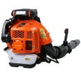 thumbnail image 4 of 80CC 2-Cycle Gas Backpack Leaf Blower - 900CFM/200MPH Powerful Handheld Lawn Blower for Yard, Lawn Care, Clearing Leaves, Dust, Debris, Wet Grass (Orange), 4 of 13