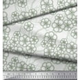 thumbnail image 3 of Soimoi Green Poly Georgette Fabric Artistic Floral Printed Fabric 1 Yard 42 Inch Wide, 3 of 3