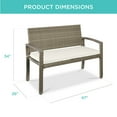 thumbnail image 2 of Best Choice Products 2-Person Outdoor Wicker Bench Garden Patio Porch Furniture w/ 700lb Capacity - White Sand/Taupe, 2 of 7
